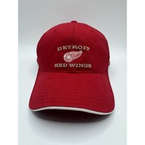 Vintage Detroit Red Wings NHL Annco Strapback Hat Hockey Cap Red